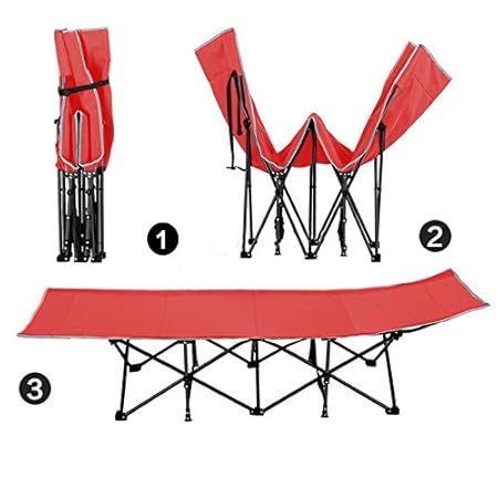 Kawachi Portable Folding Camping Bed Beach Bed, Guest Bed, Extra Bed with Carry Bag Outdoor Camping Furniture