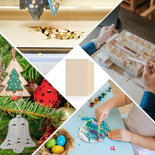 24 Packs Basswood Sheets, Plywood Board Unfinished for Crafts, DIY Architectural Ornaments Models Making and Engraving, Wood Burning, Drawing, Laser Cutting, 30 * 30 * 0.3Cm