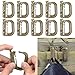 10 Pack Multipurpose D-Ring Grimlock Locking for Molle Webbing with Zippered Pouch by BOOSTEADY (Brown)