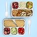 Deluxe Bento Lunch Box Set, 2 Leakproof Containers With 4 Compartments, FDA Approved and BPA-Free Meal Box For Adults and Kids, Ideal For Food Prep and Meal Planning, By Bowlfarm