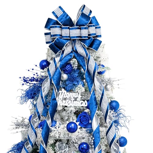 Hismir Velvet Christmas Tree Topper Bow