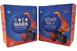 2 - Box of 120pcsNEW Coconut Coco nara coconara Premium Lighting Hookah Hokah charcoal coals- TOTAL 240pcs ... by CocoNara