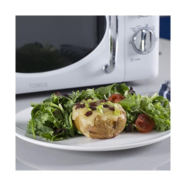 Tower-T24017-Manual-Solo-Microwave-with-6-Power-Levels-30-Minute-Timer-Defrost-Function-Stainless-Steel-Interior-800-W-20-liters-White Tower T24017 20L Manual Microwave with 800W Power Output and 30 Minute Timer, Stainless Steel,White