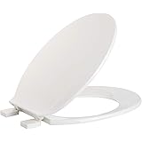 Amazon Basics AB-T100-E-W Economy Toilet Seat, Elongated, White, 1-Pack