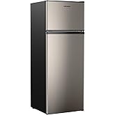 FRIGIDAIRE 3.2 Cu Ft Double Door Top Freezer Refrigerator, Stainless on Fridge.com