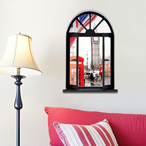 DNVEN 18 inches x 27 inches 3D Full Colour High Definition Vintage London Telephone Booth England Bi - //coolthings.us