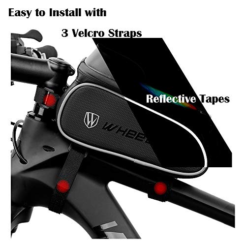 FourTEEN19 Bike Frame Bag Handlebar Bag Bikecycle Phone Mount Bag Mountain Bike Accessories for 6.5 Inch Screen