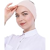 Prien Women Cotton Hijab Cap, Stretchy Head Cover, Pre-Sewn Inner Muslim Scarf Undercap, Non Slip Headband for Daily Wear