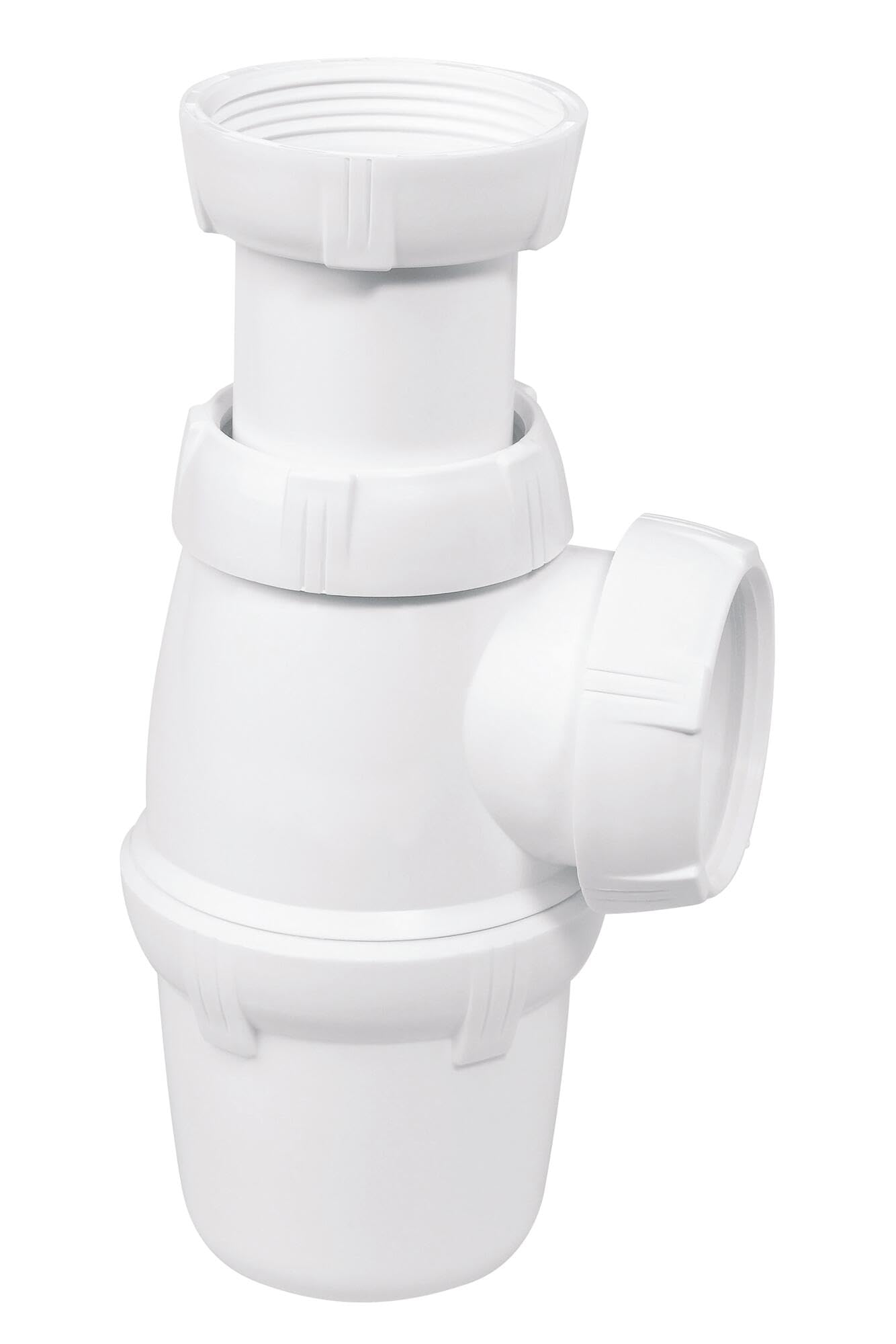 SOMATHERM FOR YOU - BB118 - NF adjustable diverter siphon - Ø40mm evacuation - white plastic - adjustable height - 40/49 nut inlet - 40/49 nut outlet with American joint for Ø40mm tube
