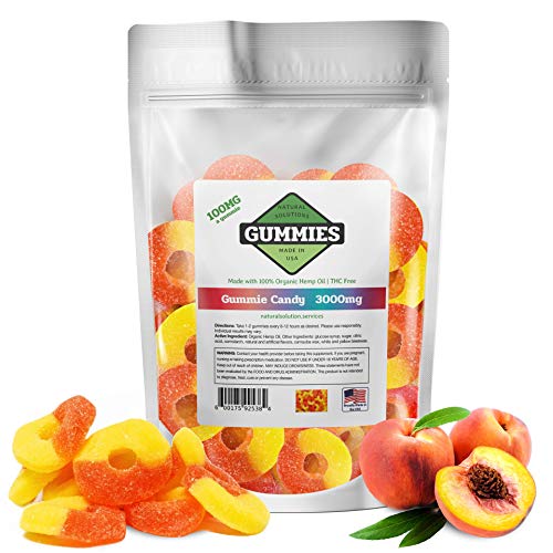 Hemp Gummies 3000 mg per Bag 30ct Premium Peach Rings 100mg per