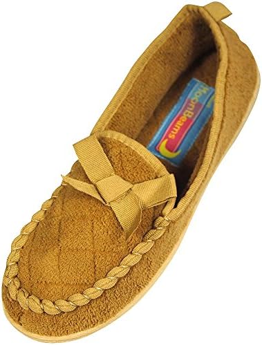 Moon Beams - Ladies Micro Terry Wide Width Slipper, Tan 32366-6C/DUS
