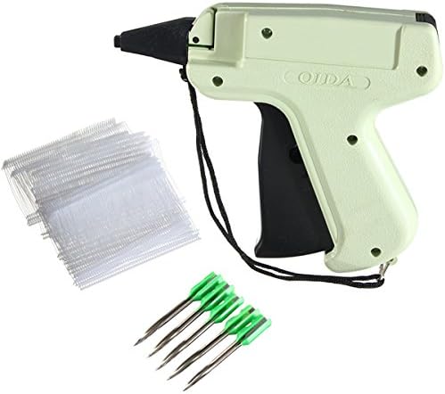 Tmarton White Price Label Tag Gun Labeler Tag Attacher Gun+1000 White Barbs Fasteners+5 PCS Steel Needles
