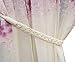 EleCharm 1 Pair Curtain Rope Natural Cotton Knitted Hand-Woven Knot Braided Rope Belt Curtain Holdbacks 26