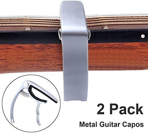 6 String Guitar Capos Can Remove Guitar String Bridge Pins 2 Pack Guitar Capo Acoustic Ukulele Banjo Mandolin Metal Quick Change Trigger Capos Key Clamp No Buzzle No Scratches
