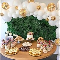 XmasExp 16FT Balloon Arch & Garland Kit - 108 Pcs Matte White Balloons Gold Confetti Latex Balloons for Wedding, Party Decorations