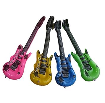 Aufblasbare Gitarren, Party-Zubeh?r, 4 St?ck, zuf?llige Farbe