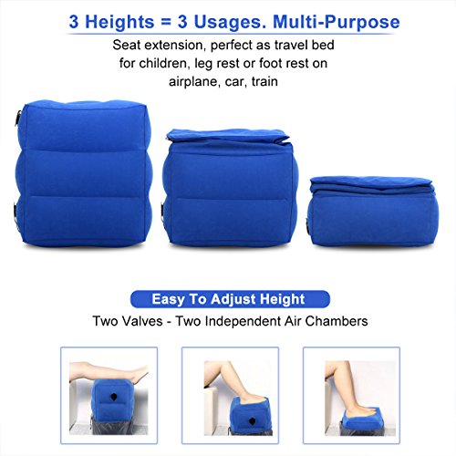 HAOBAIMEI Inflatable Travel Pillow Foot Rest for Plane, MultiFunction