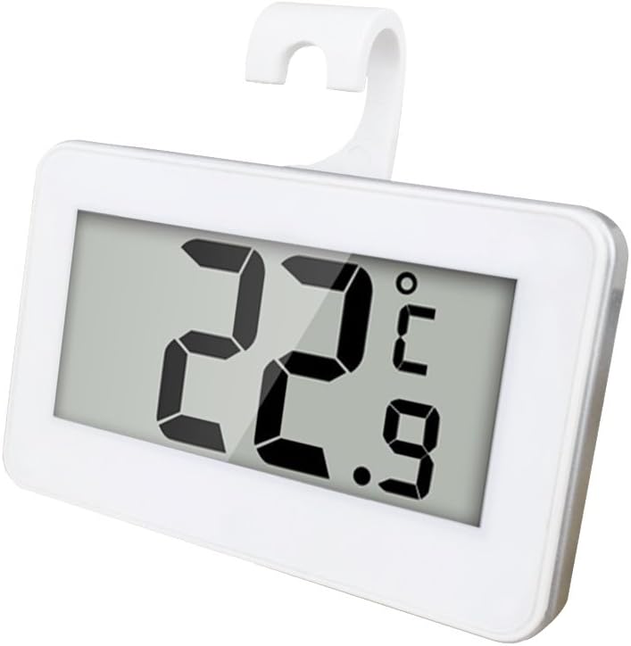 Jeswell Refrigerator Thermometer, Digital Fridge Freezer Room Thermometer With Magnet and Hook (Frost Alarm, Wide Temperature Monitor -4°F to 140°F)