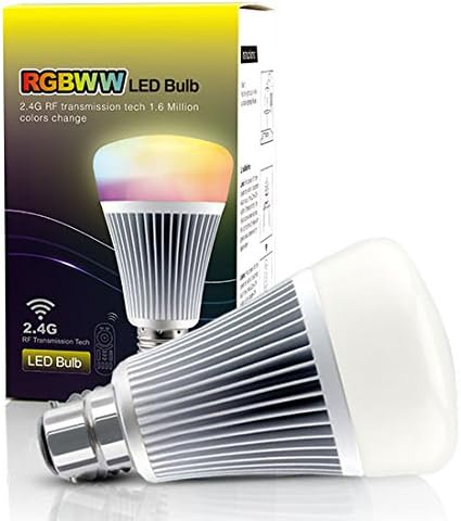 lighteu, 2X 8W B22 Milight 2.4G RF Remote Control RGB+CCT LED Bulbs Lights with a 4 Zone Remote Control, 2x Bulb+remote - Image 3