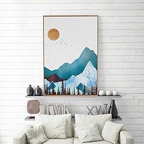 Framed Canvas Home Artwork Decoration Nordic Style Abstract Color Canvas Wall Art for Living Room, Bedroom - 16x24 inches