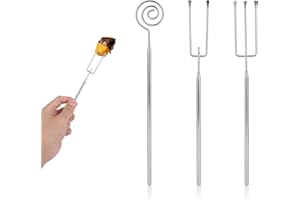 3pcs Chocolate Dipping Tools Set, Stainless Steel Candy Dipping Fondue Forks Spiral & 2/3 Prong Chocolate Dipper Tools for Ca