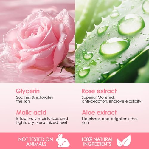 2 Pairs Exfoliating Peeling Foot Mask, Soft Exfoliating Action, Heels and Dry Dead Skin for Soft Feet, Long Moisturizing, Moisturizing Foot Mask (Pink/Aloe)