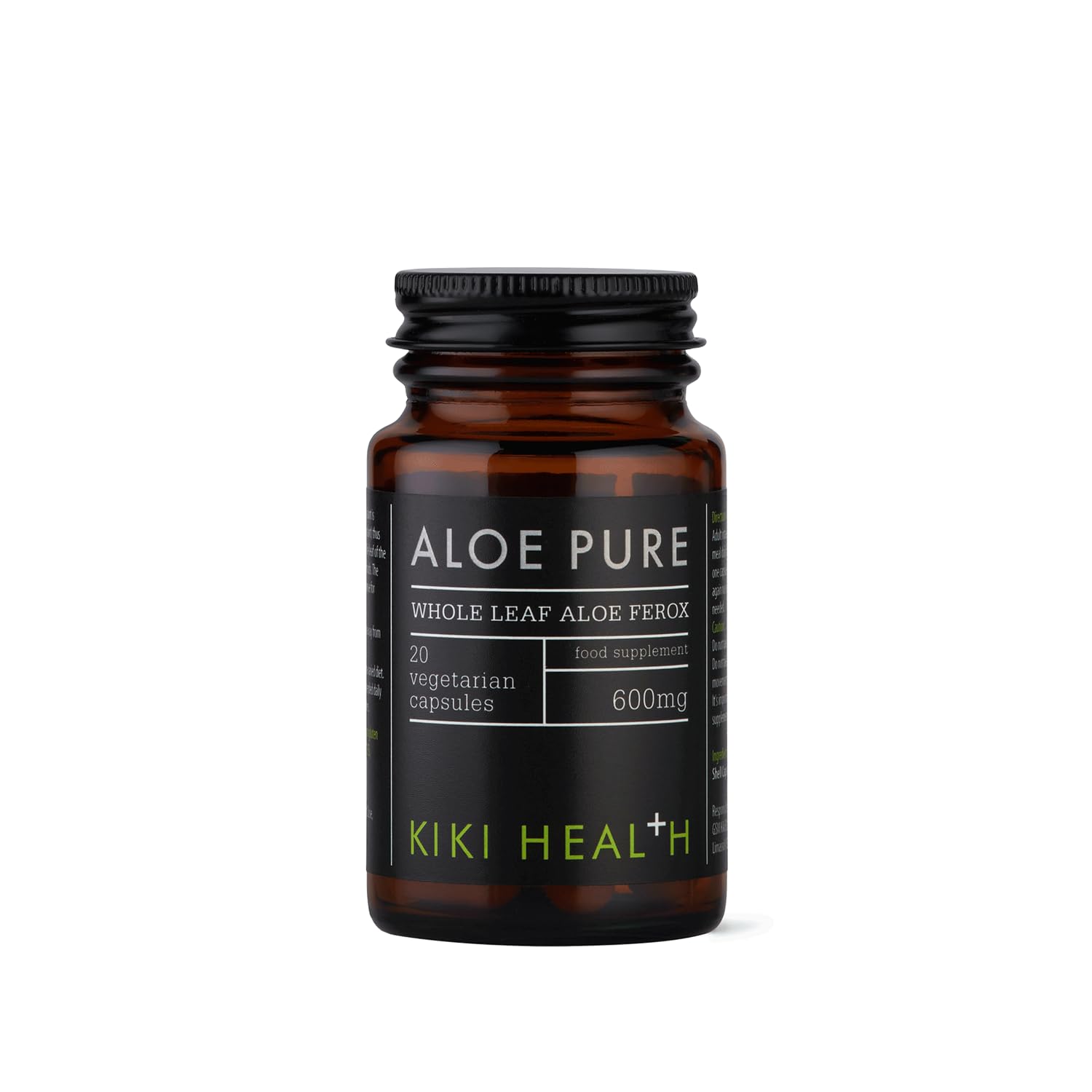 KIKI Health - Aloe Pure Capsules - 100% Freeze-Dried Aloe Ferox - Natural Digestive Cleanse & Gut Health Support - Bowel & Intestinal Health - Toxin Flush & Detox Supplement - 20 Capsules