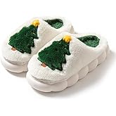CAYOREPO Cute Cartoon Christmas Slippers - Red Moose Reindeer Design for Women & Men - Indoor/Outdoor Winter Slippers