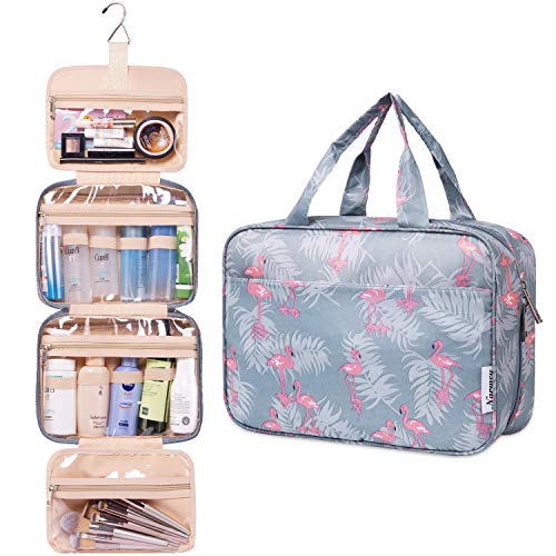Large Hanging Toiletry Bag Travel Makeup Bag Cosmetic Organizer for Women and Girls (Flamingo) 1 Large Hanging Toiletry Bag Travel Makeup Bag Cosmetic Organizer for Women and Girls (Flamingo)