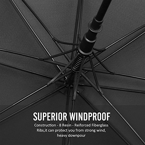 BAGAIL Golf Umbrella 68/62/58 Inch Large Oversize Windproof Waterproof Automatic Open Stick Umbrellas for Men and Women (Black(Single), 68 in) - Thumbnail 4