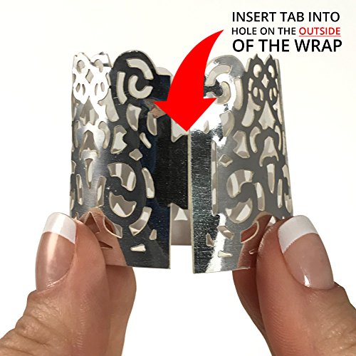 Frux Home and Yard Votive Candle Holders - Flameless Tea Light Votive Wraps- 48 Silver Colored Laser Cut Decorative Wraps Flickering LED Battery Tealight Candles (not Included) - Thumbnail 2