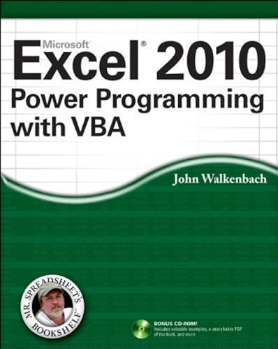 Download Excel 2010 Power Programming with VBA by Walkenbach, John (2010) Paperback PDF