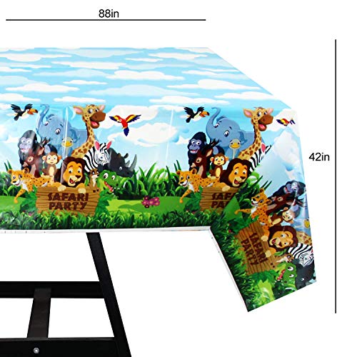102 Piece Safari Animal Party Supplies Set Including Banner, Plates, Cups, Napkins, and Tablecloth, Serves 25 - Thumbnail 5