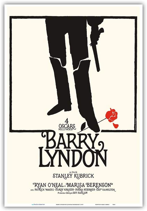 Barry Lyndon by Stanley Kubrick - Starring Ryan O’Neal - Vintage Film Movie Poster by Jouineau Bourduge c.1975 - Master Art Print 13in x 19in