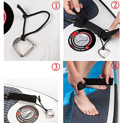 Codinter Surfboard Leash, 12ft Coiled Paddle Board Leash Leg Rope for Safe Surfing SUP - Blue