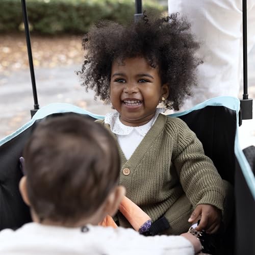INGENUITY INGENUITY POP ‘N RIDE LIGHTWEIGHT STROLLER WAGON – FACE-TO-FACE SEATS FOR 2 WITH 3-POINT HARNESSES & SUN CANOPY