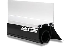 Ginchain Garage Door Seals, Heavy-Duty U+O Shape Bottom Rubber with Aluminum Track Retainer Base + 5cm Brush Combination Kit, Universal Garage Door Weather Stripping Kit (16.5ft)