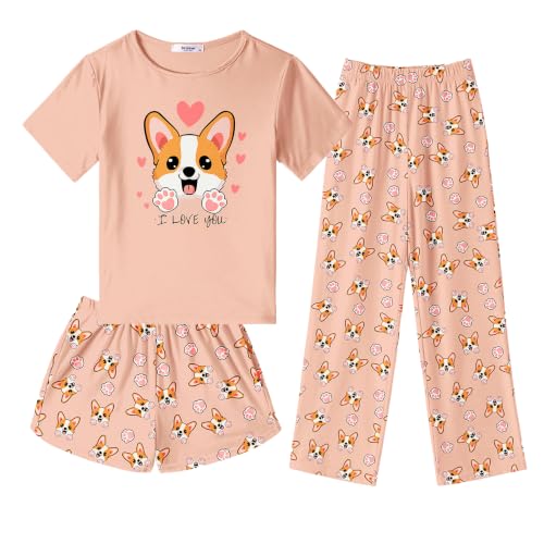 Arshiner Girls Pajamas Set Short Sleeve Sleepwear
