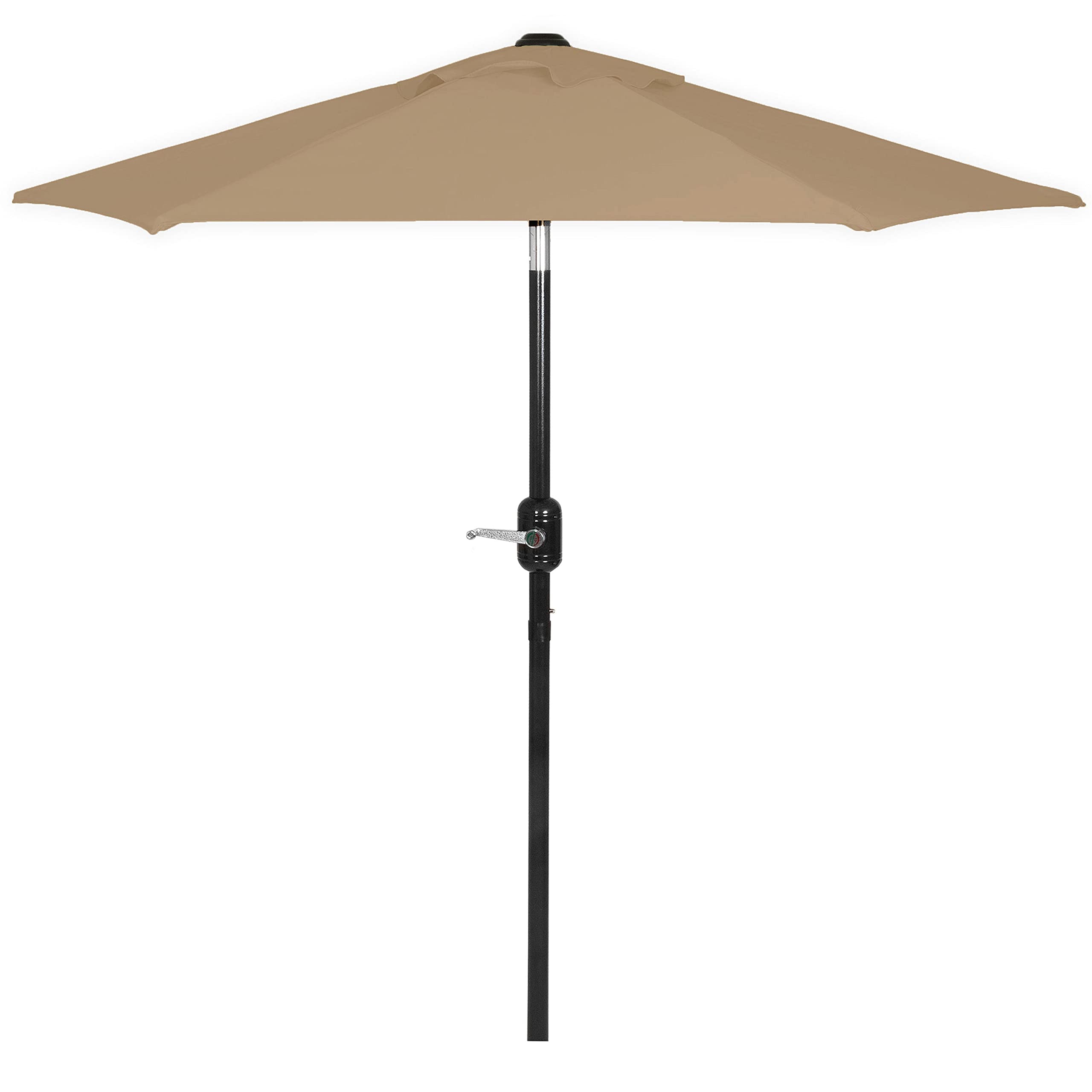 6 Ft Outdoor Patio Umbrella, Easy Open/Close Crank and Push Button Tilt Adjustment - Sand Market Umbrellas