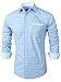 Emiqude Mens Casual Slim Fit Long Sleeve Pocket Stripe Constrast Plaid Dress Shirt