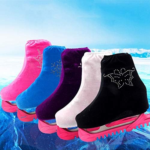 HESDEL Shoes Cover 1 Pair Rhinestone Decor Velvet Cloth Women's Fashion Figure Skate