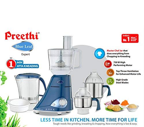 Mixer Grinder 750W with 3 jars with Master Chef Jar Preethi MG214