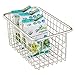 mDesign Modern Farmhouse Deep Metal Wire Storage Organizer Bin Basket with Handles for Kitchen Cabinets, Pantry, Closets, Bedrooms, Bathrooms, Laundry Rooms, Garages - 5.25 High, 4 Pack - Satin