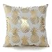 Olibay Cotton Linen Printing Pineapple Throw Pillow Case Sofa Cushion Cover Home Decor 18x18inch