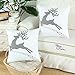 CaliTime Pack of 2 Soft Canvas Throw Pillow Covers Cases for Couch Sofa Home Decoration Christmas Holiday Reindeer with Stars Print 18 X 18 Inches Medium Grey
