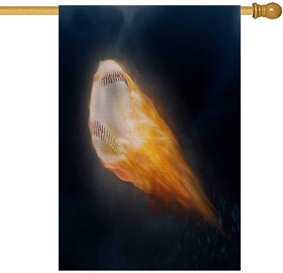 Musesh Large Garden Flag, Garden Flag Vintage Seasonal Outdoor Flag 28X40Inch Flying Fire Baseball Burlap Cute Yard Decorations for Outdoor Lawn Yard Decor Flag