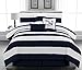 7pc. Microfiber Nautical Themed Comforter set, Navy Blue and White Striped Full, Queen, and King Sizes