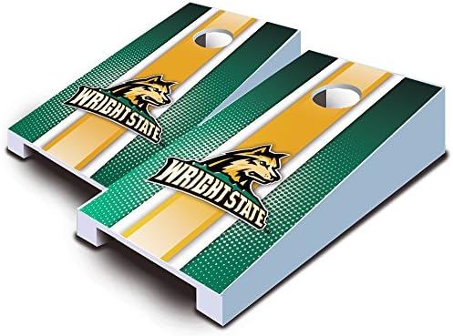 WRIGHT STATE UNIVERSITY RAIDERS "Striped" TABLETOP Desktop Cornhole Boards Game Set Bean Bag Tailgate Toss Mini Miniature