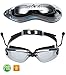 SBORTI Swim Goggles,Mirrored Swimming Goggles Anti Fog UV Protection for Men,Women Black