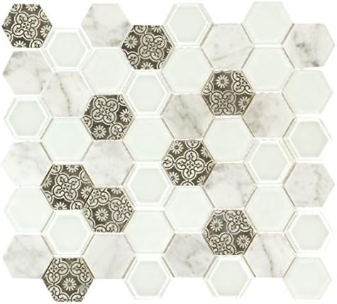 House of Mosaics MKESHSH8 Marrakesh Mosaic Tile Sheet, White